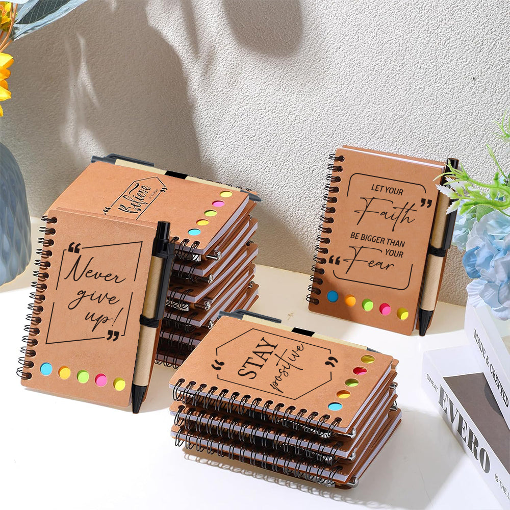 36-Pack Inspirational Spiral Notebooks with Sticky Note Pads & Ballpoint Pens - Motivational Journals for Teachers, Nurses, Coworkers - Employee Appreciation Thank You Gift Set