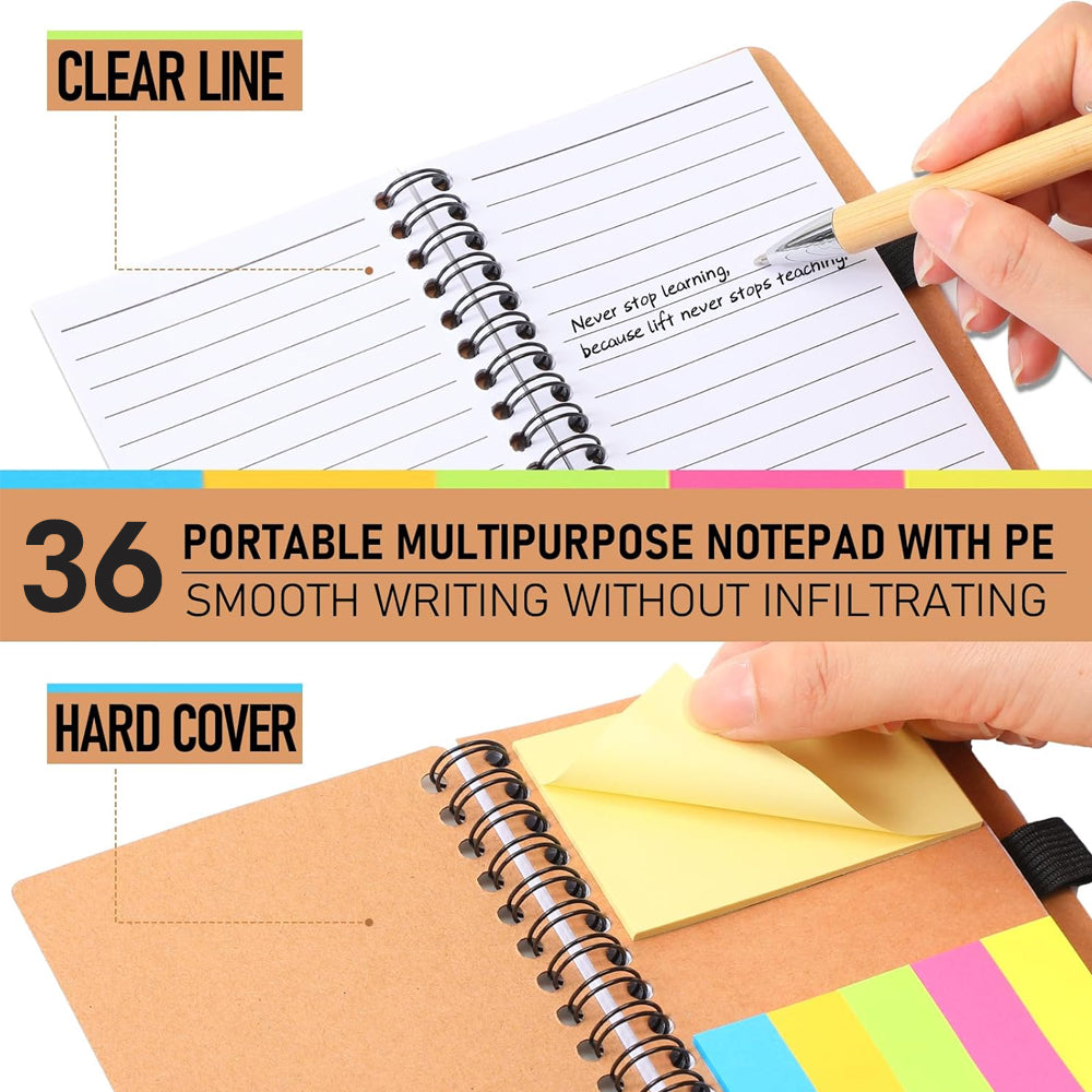 36-Pack Inspirational Spiral Notebooks with Sticky Note Pads & Ballpoint Pens - Motivational Journals for Teachers, Nurses, Coworkers - Employee Appreciation Thank You Gift Set