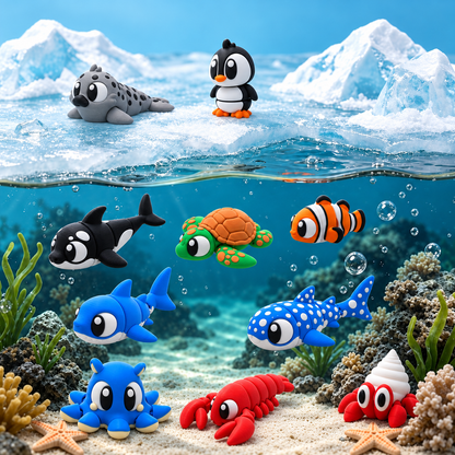 15-Pack Mini Animal Friends with Clip-On Carry Case