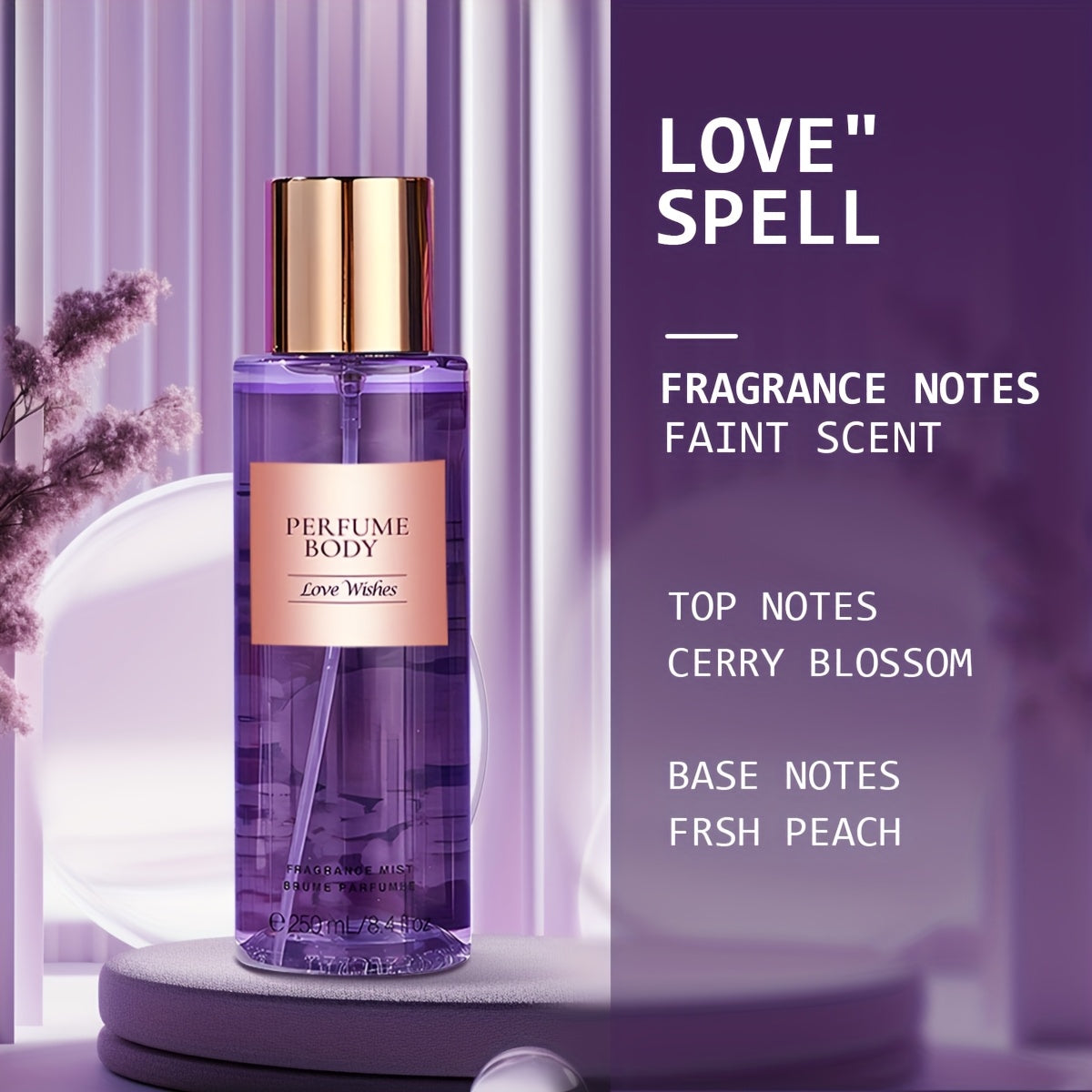 8.45oz Perfume Long-lasting Light Fragrance Flower Fruit Body Spray Perfume Leaves Fresh And Natural Petals--Give Her The Best Valentine'S Day Gift
