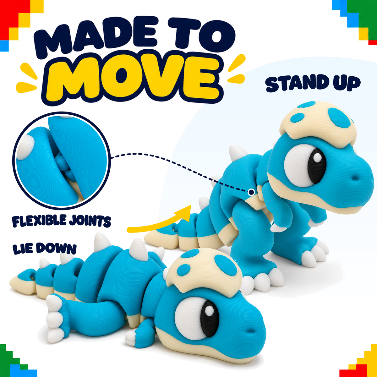 30-Pack Mini Flexi Animals with Clip-On Carry Case – 3D Printed Fidget Toys