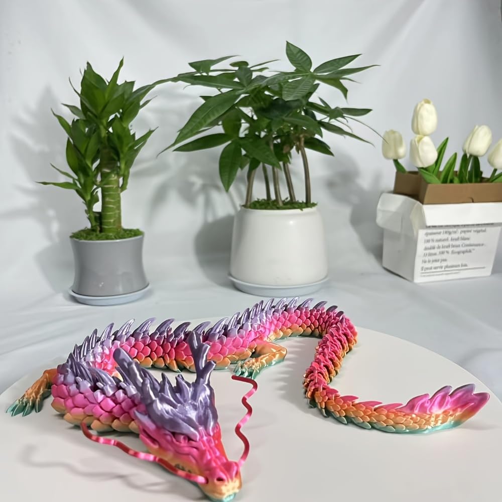 24'' Big 3D Printed Dragon Egg Toy with Articulated Dragon Inside, Large Surprise Eggs Toys for Kids Teens Adults, Fantasy Office Desk Decor Collectible, Unique 2026 Graduation Gifts (Blue Purple)