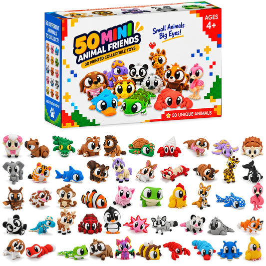 50pcs 3D Printed Articulated Fidget Animals – 3D Printed Collectibles Toys