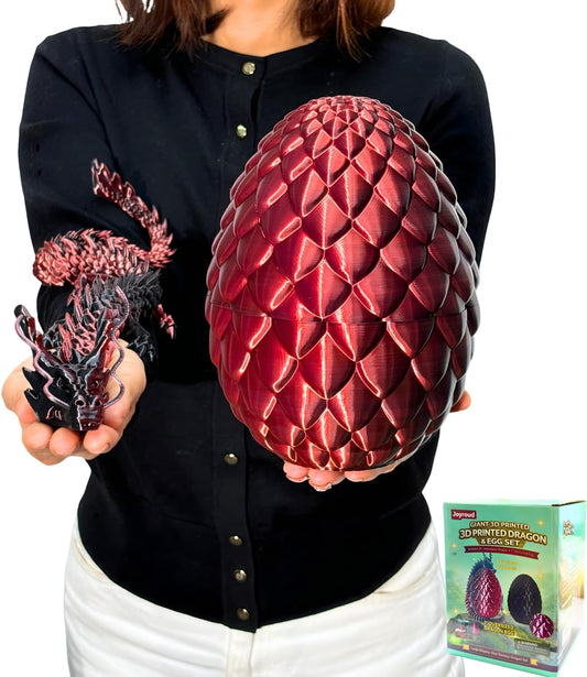 24'' Big 3D Printed Dragon Egg Toy with Articulated Dragon Inside, Large Surprise Eggs Toys for Kids Teens Adults, Fantasy Office Desk Decor Collectible, Unique 2026 Graduation Gifts (Blue Purple)