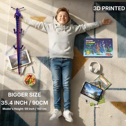 35.4" Articulated Chinese Dragon – Laser Purple