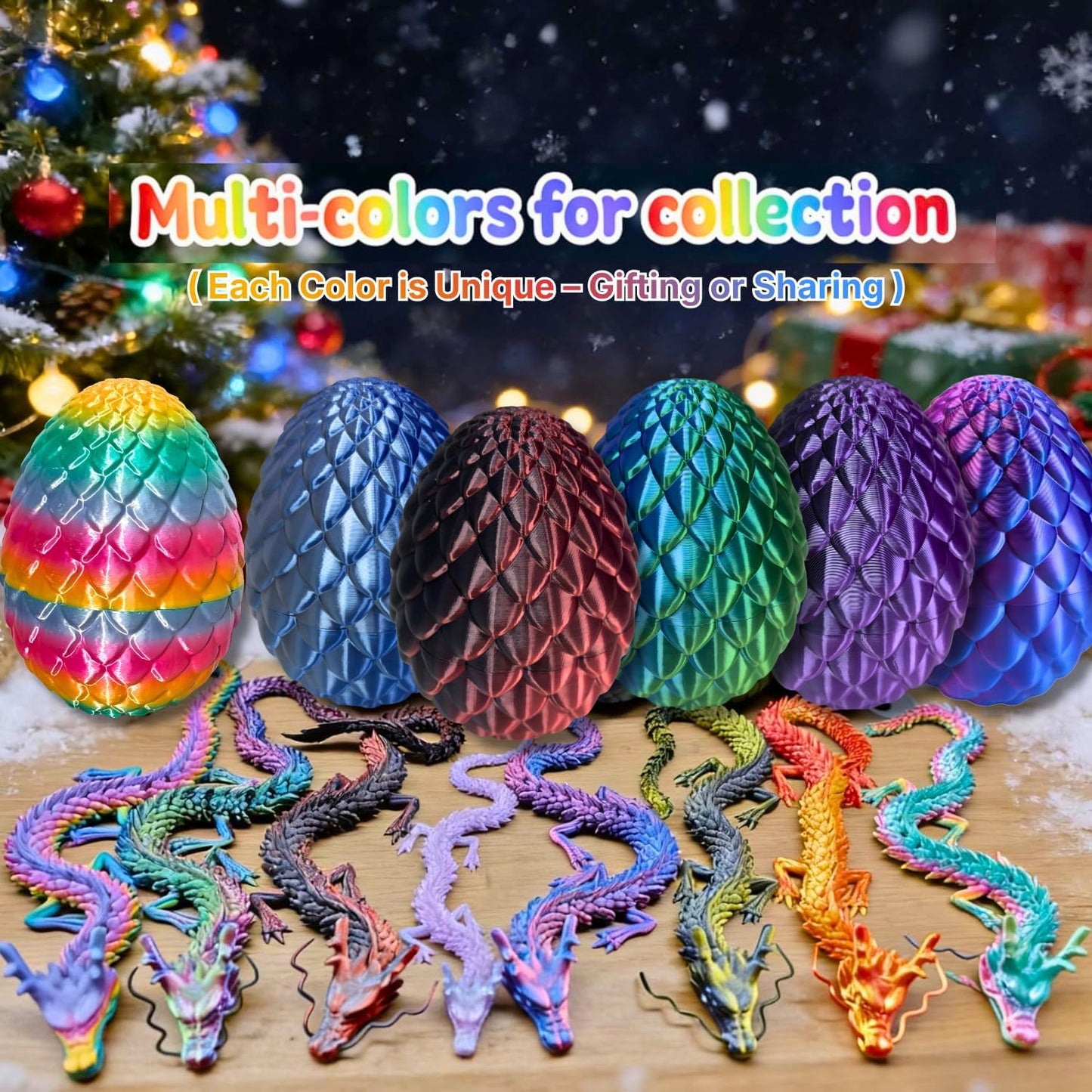 24'' Big 3D Printed Dragon Egg Toy with Articulated Dragon Inside, Large Surprise Eggs Toys for Kids Teens Adults, Fantasy Office Desk Decor Collectible, Unique 2026 Graduation Gifts (Blue Purple)