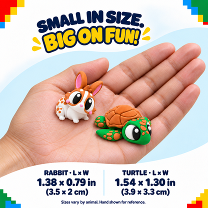 15-Pack Mini Animal Friends with Clip-On Carry Case